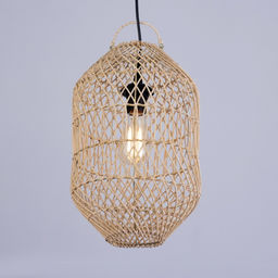 Светильник потолочный из ротанга «Эрвин», 1×120 Вт, Е27, 25×25×40 см