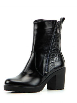 Полусапоги EDART 606.620.black-reptile/шерсть