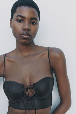 LEATHER TIE TOP