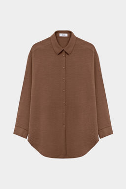 Рубашка оверсайз из жатого хлопка - Mollis фото 7