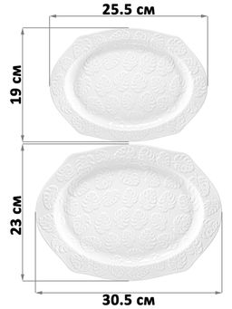 Набор 2 блюд 25,5*19*2 см и 30,5*23*2 см Тропики, фарфор - Elan gallery фото 2