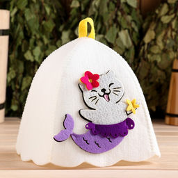 Шапка для бани с аппликацией Аттина