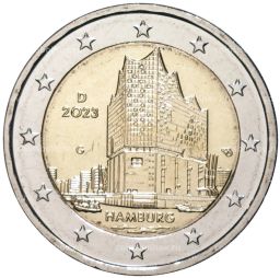 2 евро 2023 года G Германия  Гамбург, Эльбская филармония