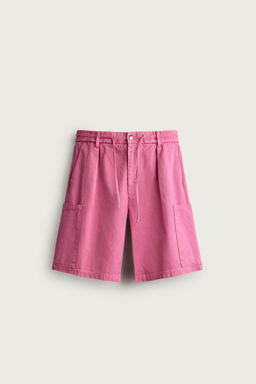 BERMUDA CARGO LAVADA RELAXED FIT / Magenta - Zara фото 7