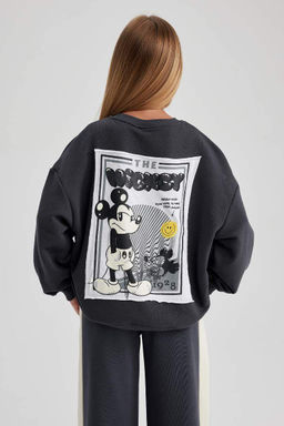Толстовка оверсайз с круглым вырезом для девочек Disney Mickey & Minnie - Defacto фото 5