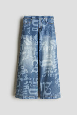 Pantal?n amplio efecto denim
