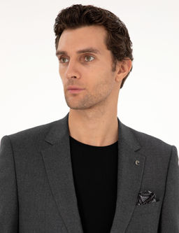 Приталенная куртка из смесовой шерсти антрацитового цвета - Cacharel фото 2