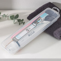 Цена за 2 шт. Футляр для зубной щётки и пасты «Друзья», 24×7 см, прозрачный