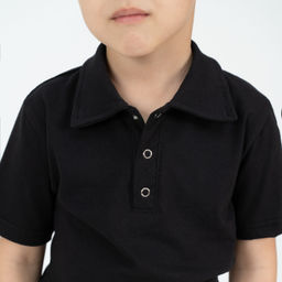 Футболка поло детская черная 659 (140, 72)