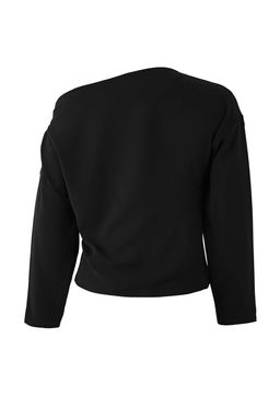 Siyah Kay?k Yaka Dar Kal?p Krep Dokuma Bluz TWOSS26BZ00089