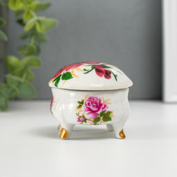 Шкатулка для украшений на ножках «Роза», керамика, 6.1×7.7×4.8 см
