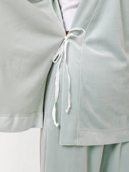 Пижама Кимоно+брюки из велюра OD-836-2 серо-зеленый