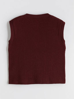 Bisiklet Yaka K?z ?ocuk Triko Yelek