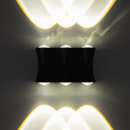 Бра BayerLux «Бисо», 6хLED, 6 Вт, 4000К, IP66, чёрный, 14×4.5×8 см