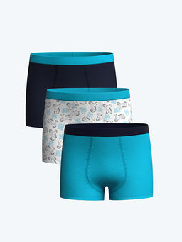 Bask?l? Erkek ?ocuk Boxer 3l?