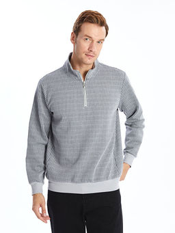 Dik Yaka Erkek Sweatshirt