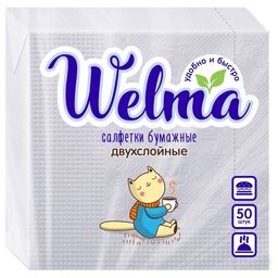 WELMA салфетки бумажные 24см 2-сл. (50шт) Белые