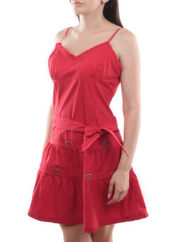 XA-68022 RED Сарафан женский (97% хлопок, 3% эластан)