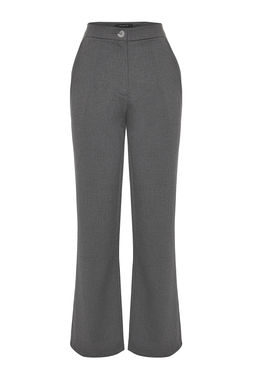 TRENDYOLMILLA Antrasit Premium Kalite Wide Leg/Genis Paca Dokuma Kumas Pantolon TWOAW24PL00227 фото 8