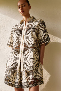 Pantal?n corto paper bag con bordado - H&m фото 2