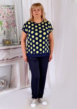 Футболка Красотка горох желтый - Марлен фото 2