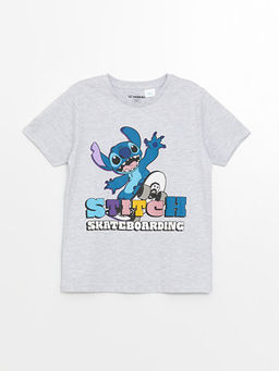 Bisiklet Yaka Stitch Bask?l? Erkek ?ocuk Pijama ?st