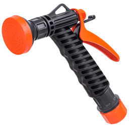 Душ-пистолет поливочный с универсальным штуцером для подключения шланга диаметром 1/2, с цанговым зажимом, требуемое давление в системе: 1-2 атм, пластик (Россия)