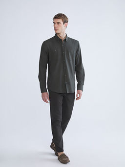 Regular Fit Uzun Kollu Gabardin Erkek G?mlek