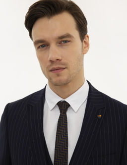 Светло-темно-синий приталенный шерстяной жакет - Cacharel фото 2