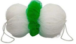 Цена за 3 шт. Мочалка для тела "Trio" Бело-Зеленая70 гр