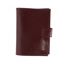 Обложка для авто+паспорт-Croco-ВП-1031 (с хляст, 5 внут карм) натуральная кожа бордо игуана (78) 265084  фото 2