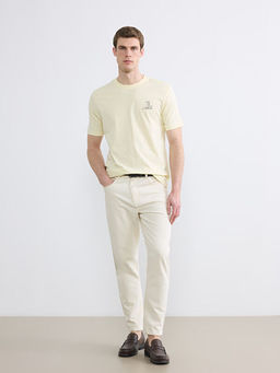 Bisiklet Yaka Bask?l? Penye Erkek Ti??rt