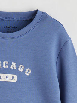 Bisiklet Yaka Erkek Bebek Sweatshirt ve E?ofman Alt 2li