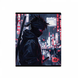 Цена за 5 шт. Тетрадь общая ученическая ErichKrause Samurai, 48 листов, клетка, матовая ламинация+выборочный УФ-лак_MIX-PACK  фото 3