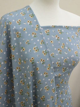 Штапель Алетта цв.лазурно-серый, ш.1.45м, вискоза-100%, 100гр/м.кв - Купава фото 8