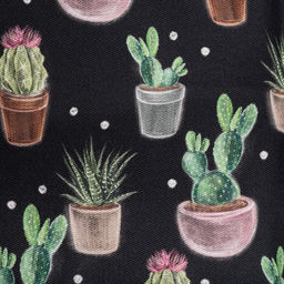 Подушка на стул «Этель» Succulents, 42×42 см, чёрная