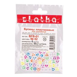 Бусина Zlatka пластик BFB-01 6 мм 10 х 50 шт №01 сердечки  фото 3