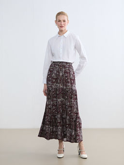 Beli Lastikli Desenli Etek