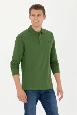 U. S. Polo Assn / Мужской зеленый базовый свитшот - U.s. polo assn фото 3