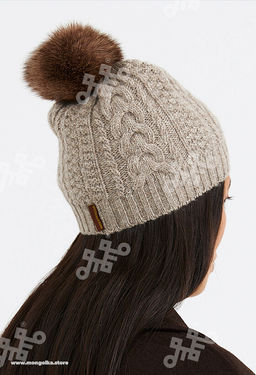 Шапка из 100% монгольской шерсти с помпоном (арт. 05103) - Монголка фото 10