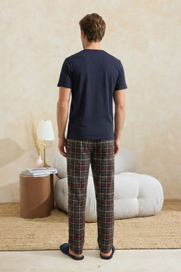 Lacivert Regular Kesim Kopek Bal?g? Bask?l? Ekose Orme Pijama Tak?m? TMNSS26PT00035 - Trendyolmilla фото 2