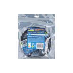 ULS-Q333 2835-120LED/m-8mm-IP65-DC12V-9,6W/m-5M-6500K Гибкая светодиодная лента на самоклеящейся основе. Катушка 5 м. в герметичной упаковке. Дневной свет(6500K). ТМ Volpe.