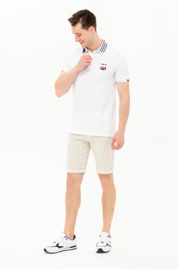 Мужская белая футболка с воротником поло - U.s. polo assn фото 6