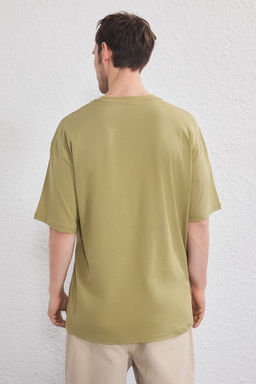 TRENDYOL MAN Haki-Siyah Oversize/Genis Kesim 2li Paket Yaz? Bask?l? %100 Pamuk T-Shirt TMNSS25TS00211 - Trendyolmilla фото 8