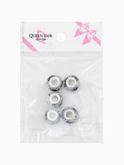 Цена за 5 шт. Шарм бусина «Краски», прозрачно-чёрная