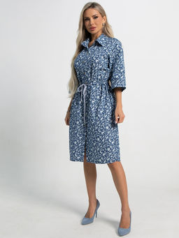 Платье хлопковое Стоун (сине-белое) П15449-4М