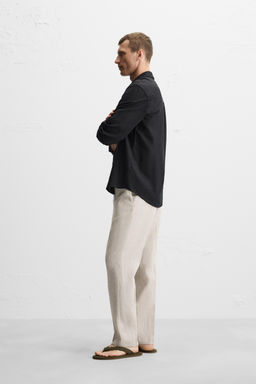100% LINEN PLEATED TROUSERS - Zara фото 4