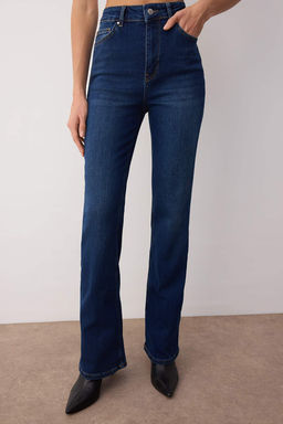 Siyah Normal Bel Comfort Flare Jeans TWOAW26JE00049 - Trendyolmilla фото 3