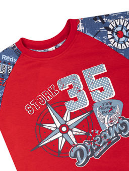 Пижама детская красная принт