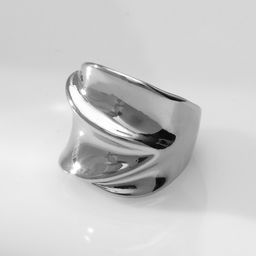 Кольцо металл Тренд движение, волна, цвет серебро, размер 16